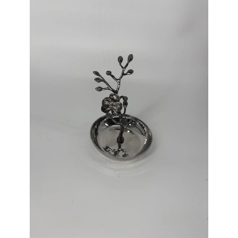 Michael Aram Black Orchid Ring Catch Hammered Stainless Steel Black Nickel